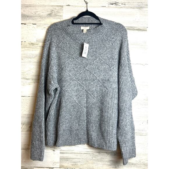 Cupio Women’s XL Gray Knit Pullover Sweater Long Sleeve Crew neck NWT - Picture 1 of 5